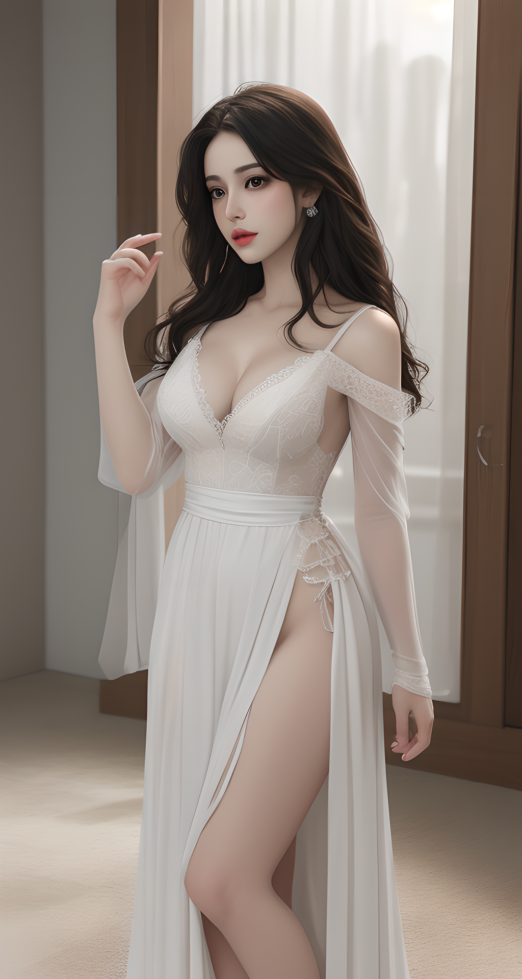 best quality,medium_breast,depth of field,medium_breasts,{{extremely_detailed_eyes_and_face}},best quality,highly detailed,masterpiece,ultra-detailed,illustration,stand,evening dress