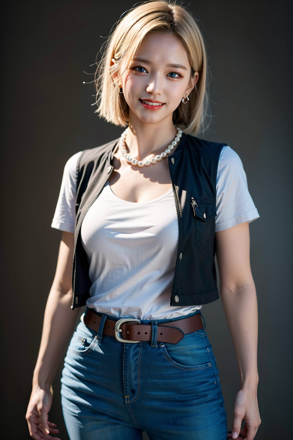 Real-life image of Android 18 from Dragon Ball created by AI