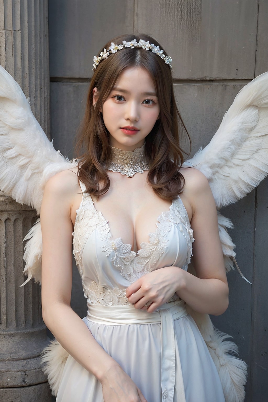 Making a female angel cosplay with AI drawing