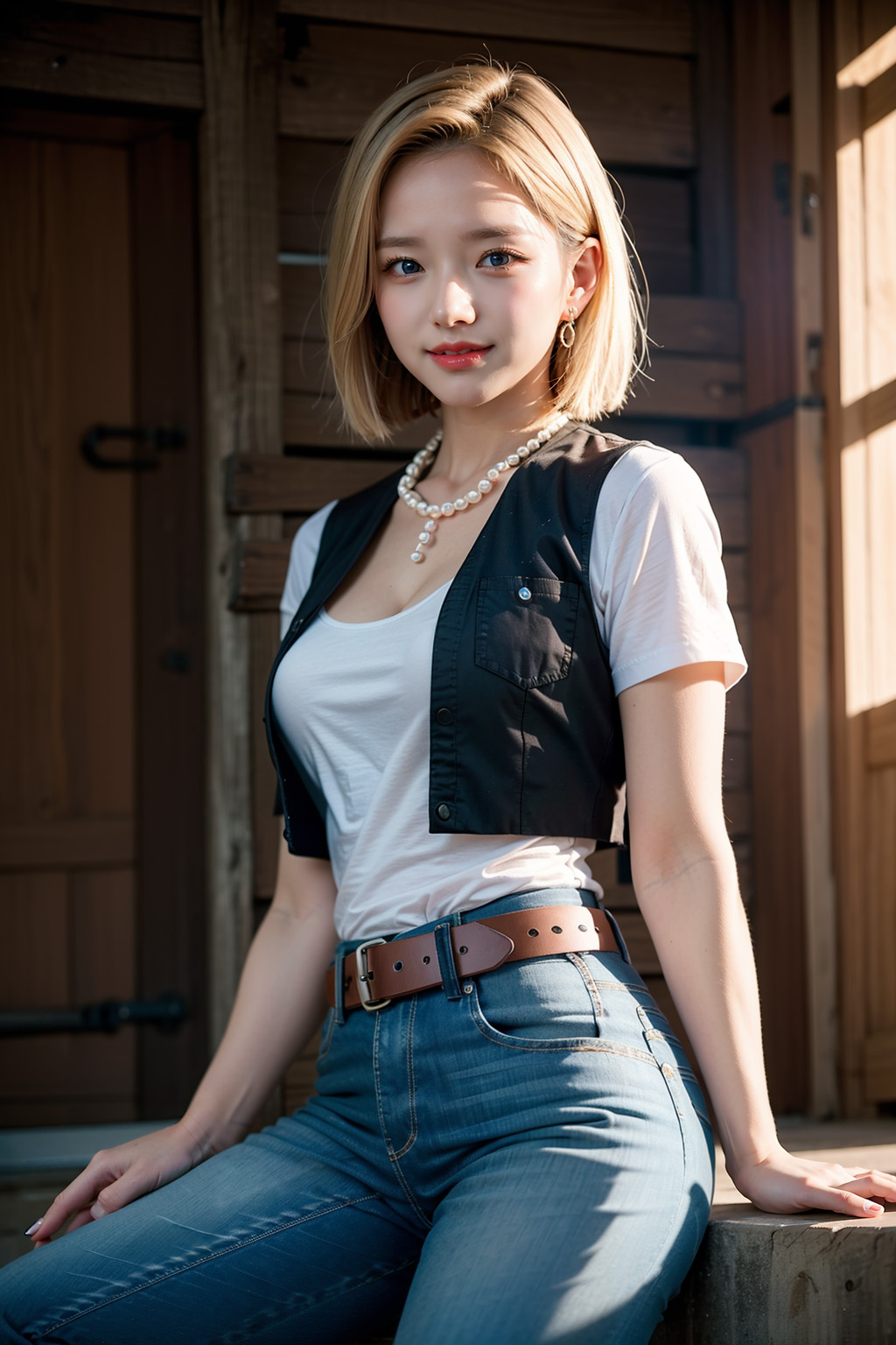 Real-life image of Android 18 from Dragon Ball created by AI