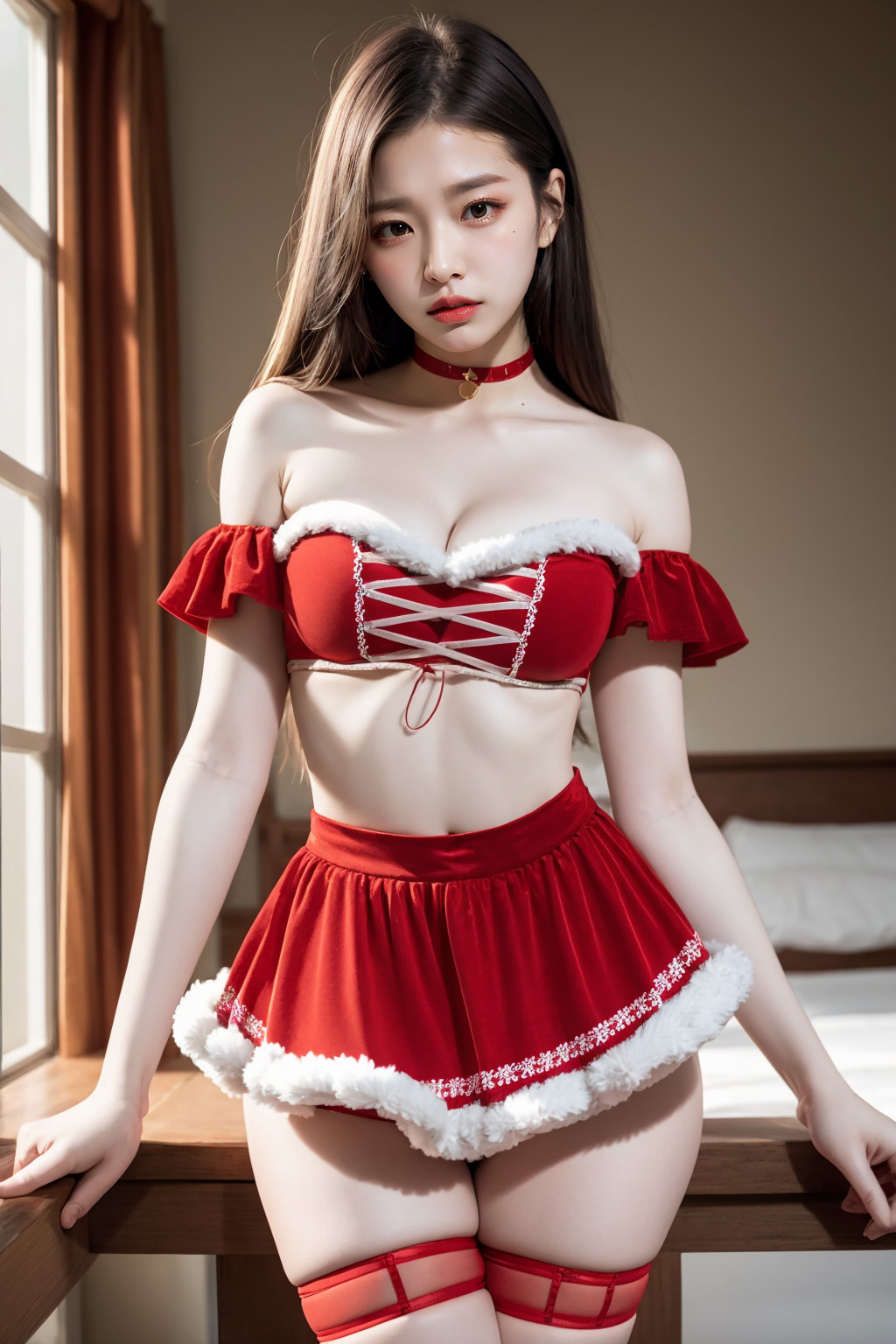 AI-generated cute and sexy Santa girl image - 2