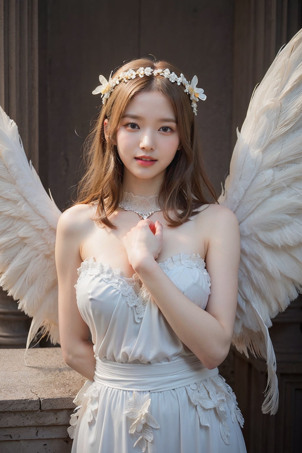 Making a female angel cosplay with AI drawing