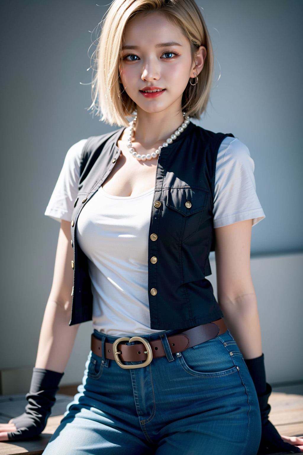 Real-life image of Android 18 from Dragon Ball created by AI