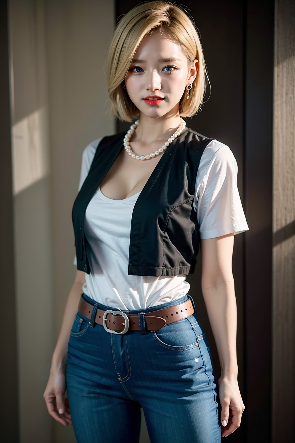 Real-life image of Android 18 from Dragon Ball created by AI