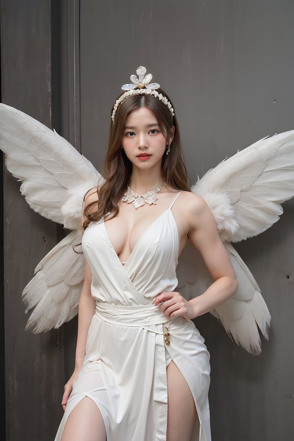 Making a female angel cosplay with AI drawing