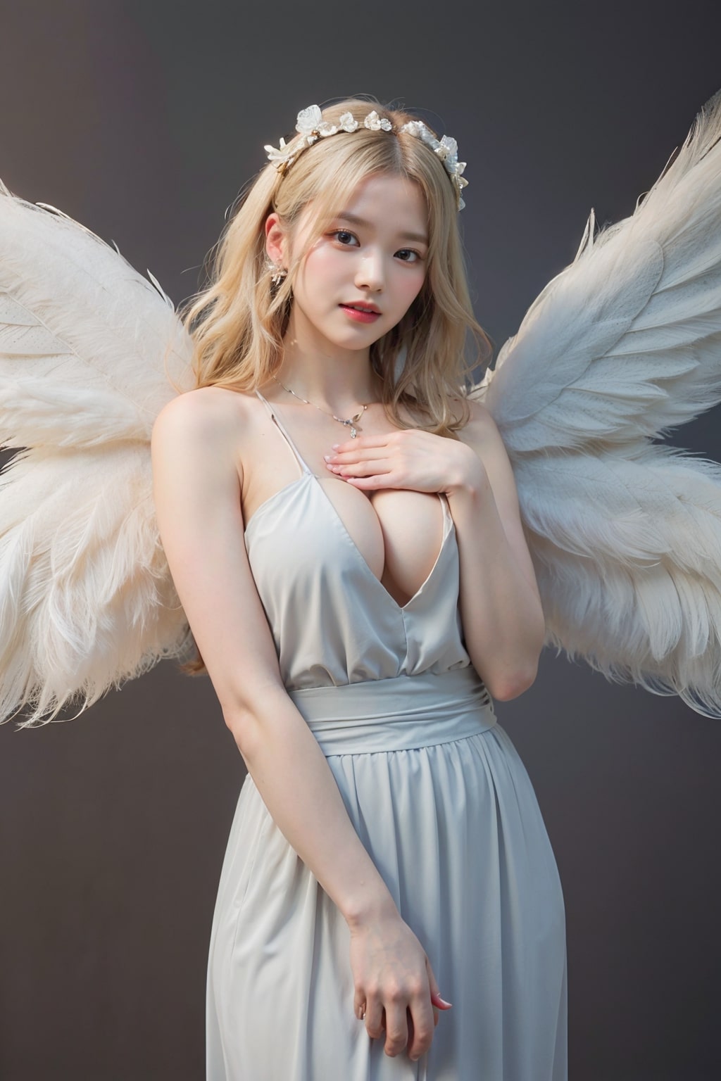 Making a female angel cosplay with AI drawing