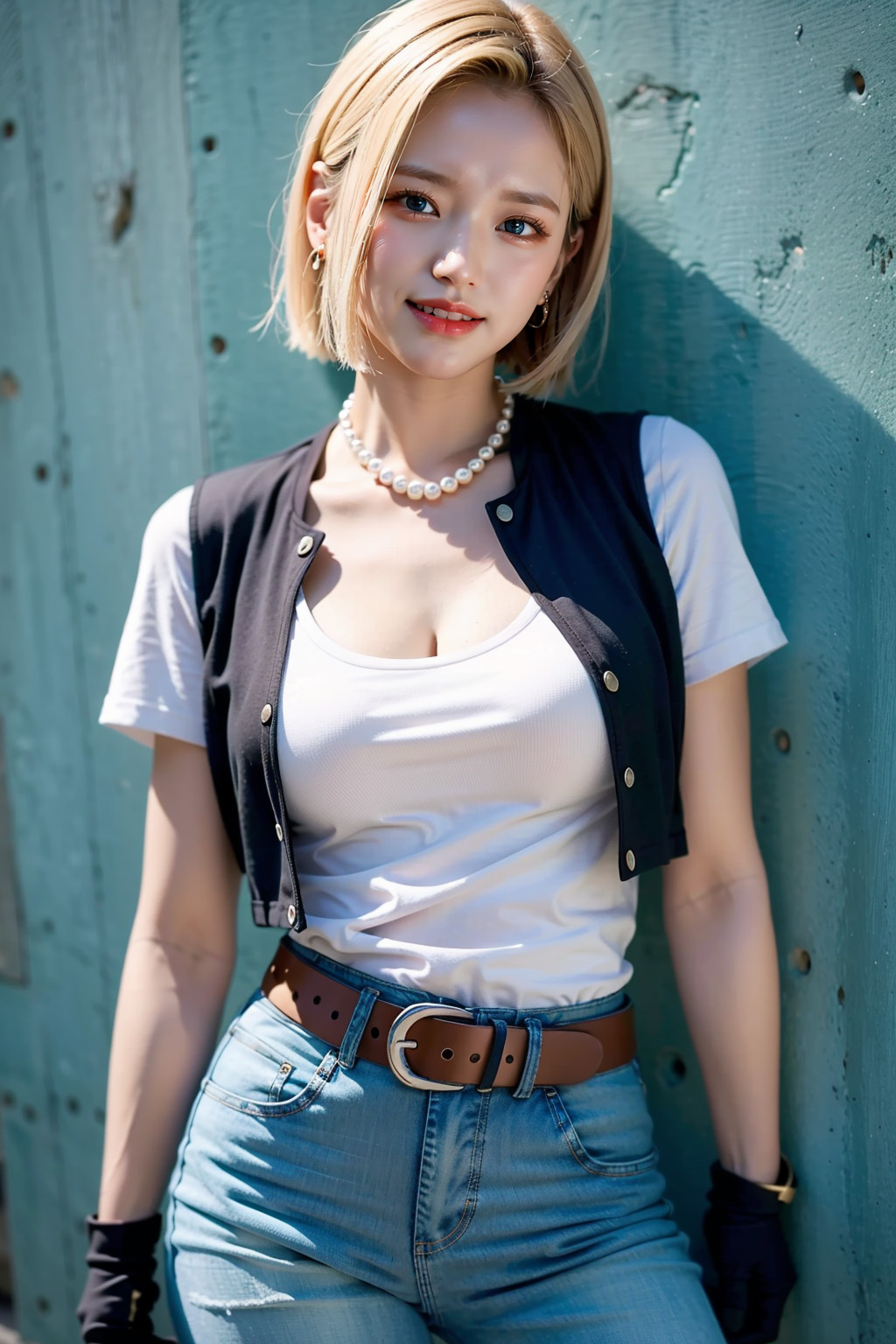 Real-life image of Android 18 from Dragon Ball created by AI