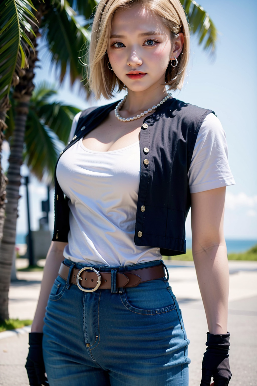 Real-life image of Android 18 from Dragon Ball created by AI