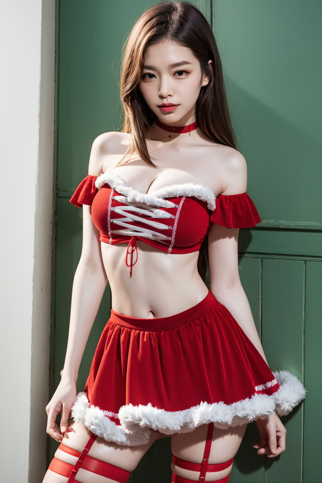 AI-generated cute and sexy Santa girl image - 2