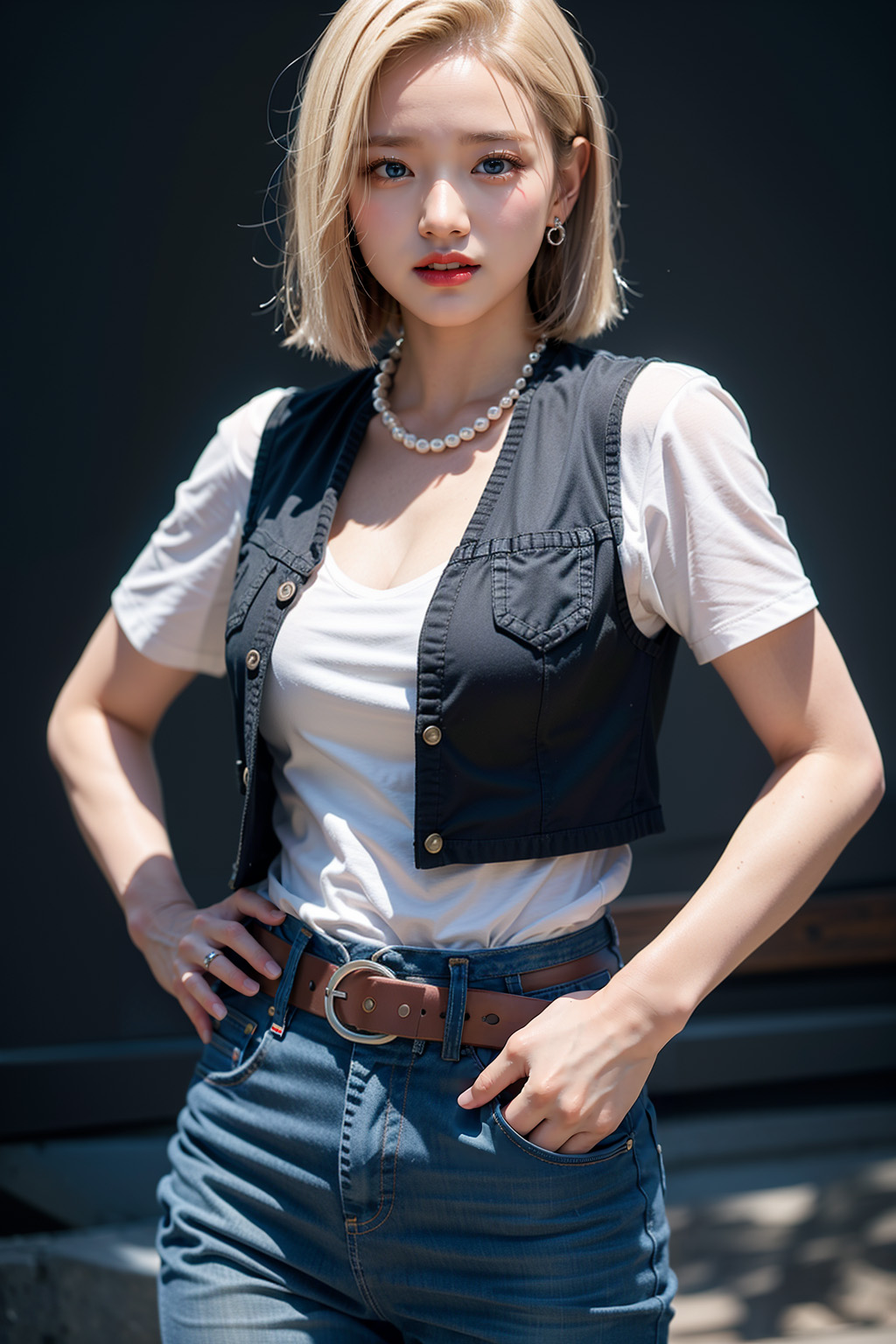 Real-life image of Android 18 from Dragon Ball created by AI