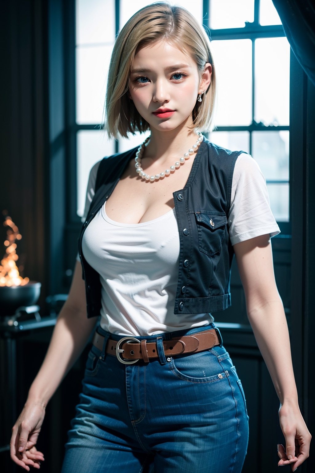 Real-life image of Android 18 from Dragon Ball created by AI