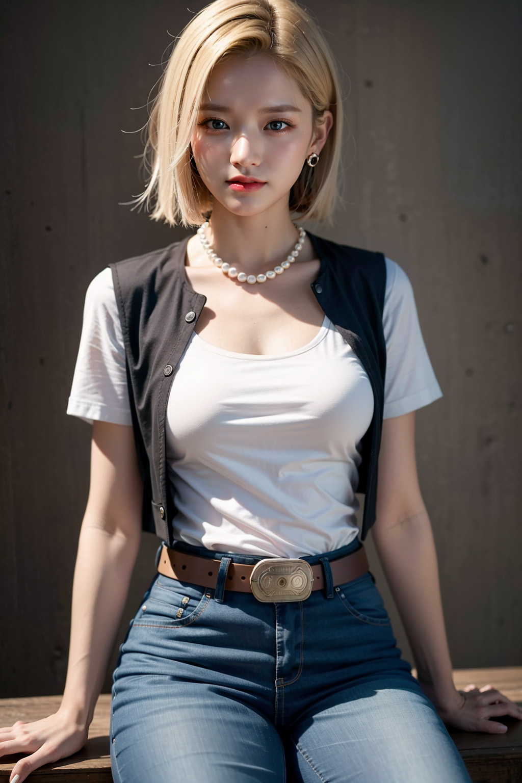 Real-life image of Android 18 from Dragon Ball created by AI