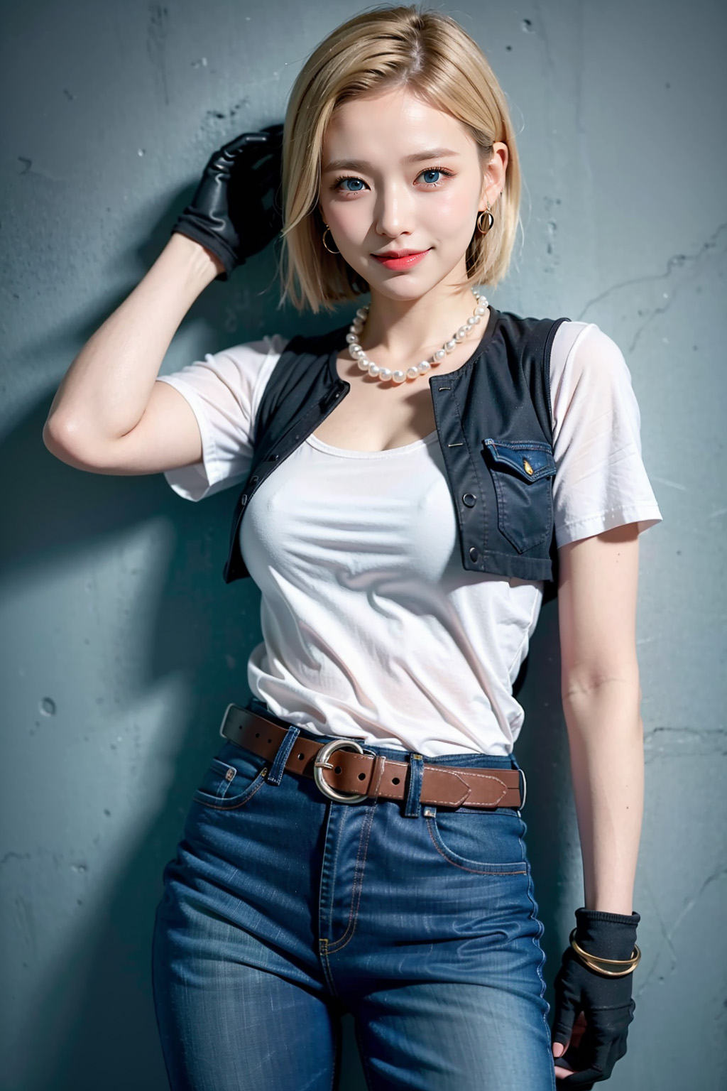 Real-life image of Android 18 from Dragon Ball created by AI