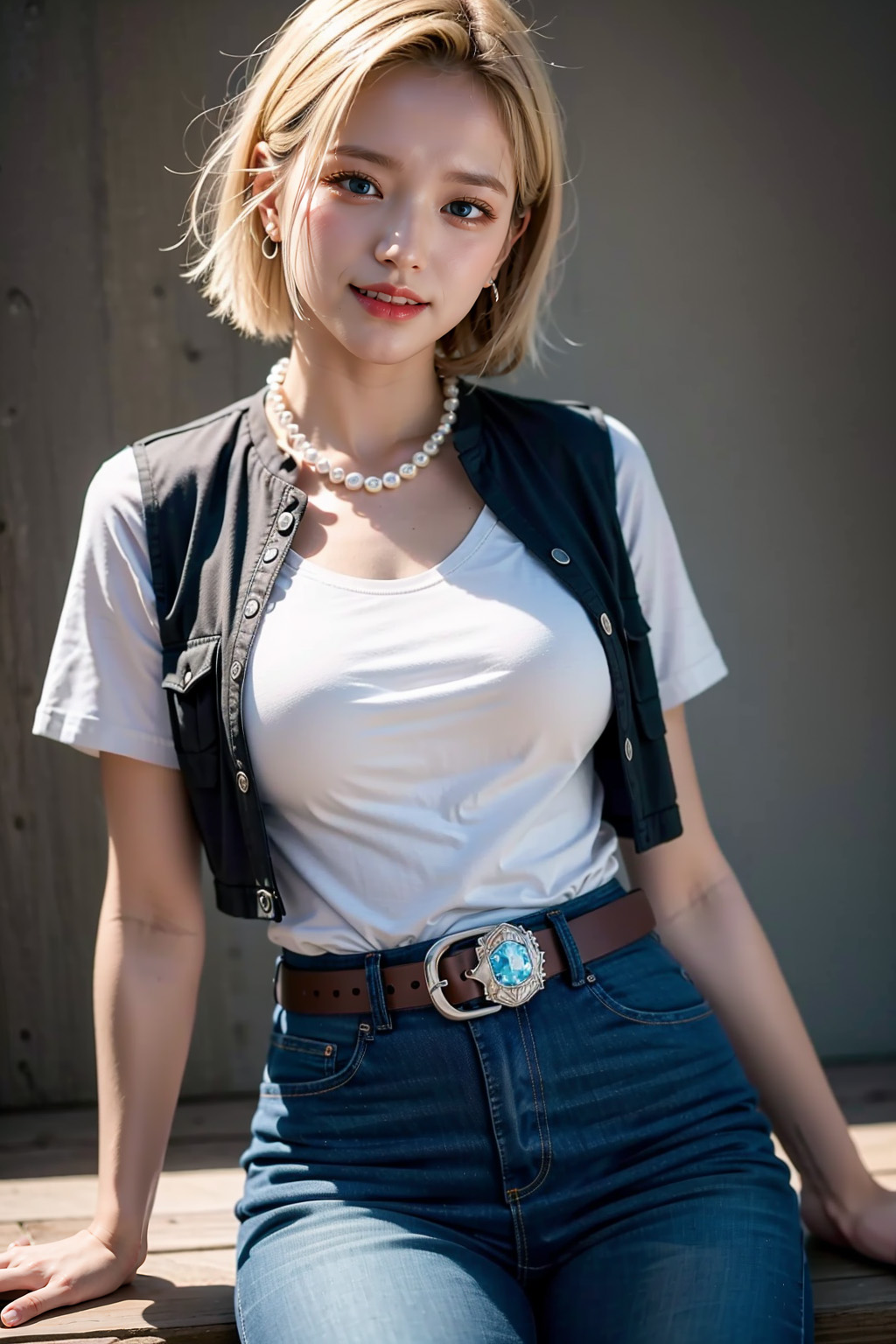 Real-life image of Android 18 from Dragon Ball created by AI