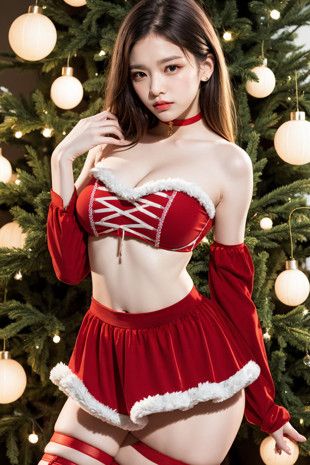 AI-generated cute and sexy Santa girl image - 2