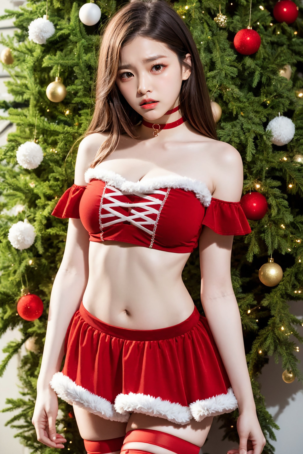 AI-generated cute and sexy Santa girl image - 2