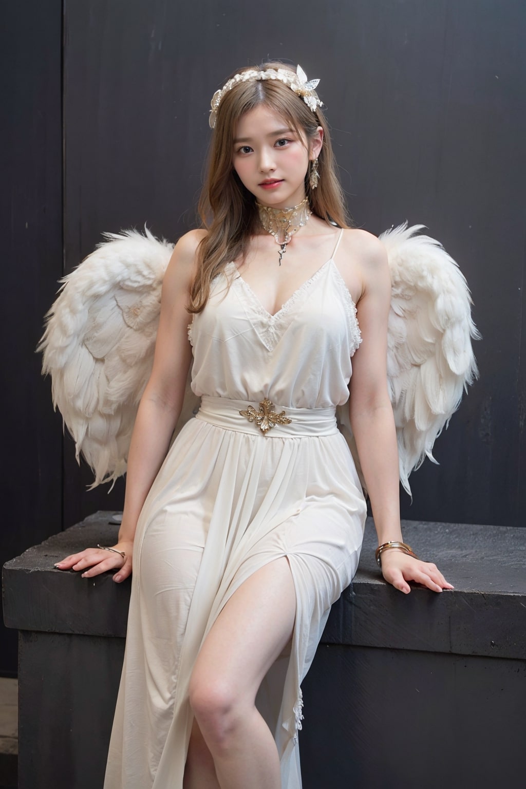 Making a female angel cosplay with AI drawing