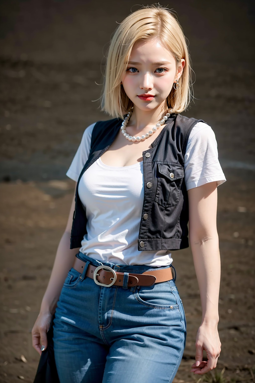 Real-life image of Android 18 from Dragon Ball created by AI